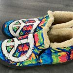 Yes We Vibe Peace Sign Tie Dye Quilted Shoe UNISEX Black Size 10 Photo 1