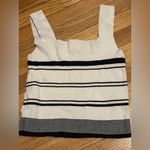 Dee Elly Elegant Black and White Striped Crop Top Photo 1