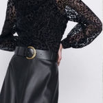 ZARA  Organza Velvet Animal Print Puff Sleeve Top size M Medium Photo 0