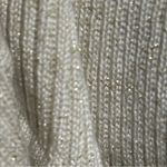Calvin Klein Knit Ribbed Sweater Dress Cream Sparkle Cowl Size M Photo 2
