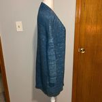 Johnny Was  Open Front slouchy 3/4 sleeve cardigan blue size S‎ Photo 1