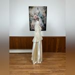 Elegant Vintage 1940s/50s Liquid Satin and Lace Wedding Gown! Size 6 Photo 4