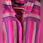 Tommy Hilfiger Linen Striped Orange Pink and Purple Sleeveless Polo Dress Photo 8