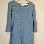 J.Jill  3/4 Sleeve Striped Lightweight Shirt Dress Women's XS Petite Blue Black Photo 3