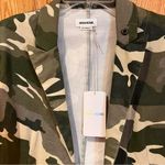 Zadig & Voltaire  Virginia Camo Raw-Edge Button-Front Cotton Blazer Jacket Large Photo 8