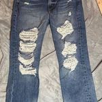 frame denim FRAME Le Piper Ellington Rips Straight Leg Distressed High Rise Jeans Size 28 Photo 0