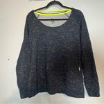 Nike Dri-Fit Women Gym Epic Fleck Pullover Sweatshirt XL Navy Lime Green Photo 5