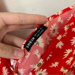 SheIn 🦋 Red Yellow Adjustable Tie Straps V-Neck Sunflower Floral Mini Dress Photo 1