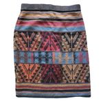 Peruvian Connection  Pima Cotton Knit Multicolor Skirt Inca Pattern Small‎ EUC Photo 1