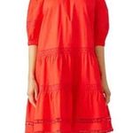 Kate Spade NWT Broom Street X  Poplin Off Shoulder Dress Cherry Pepper Size XXL Photo 0