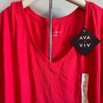 Ava & Viv Women's Plus Size Red Short Sleeve V-Neck T-Shirt - Size 4X - NWT Photo 1