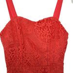 Soiéblu SOIEBLU Coral Lace Sweetheart Neckline Short Sleeve Mini Dress. Size Small Photo 2