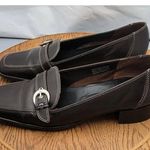 Etienne Aigner  'JULES' Classic Brown Leather Buckle Loafers Women's Size 7 Photo 9