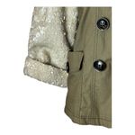 Anthropologie  Hei Hei Olive‎ Green Shimmer Sequin Sleeve Anorak Jacket Coat XS Photo 6