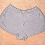 Brandy Melville  Waffle Knit Shorts Periwinkle 100% Cotton Pockets Drawstring Photo 0