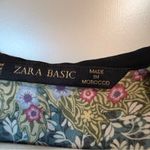 ZARA Yellow and Black Floral Tunic v-neck Top Photo 4