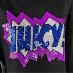 Juicy Couture Colorful Sequin Comic Graphic Black Scuba Top Photo 2