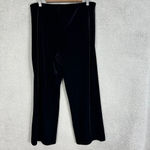 Talbots Pants Womens Large Black Pull On Velvet Straight Leg Event Whimsigoth Photo 3