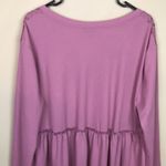 Torrid NWT  Women’s Knit V-Neck Floral Lace Inset Pink Long Sleeve Peplum Blouse Photo 5