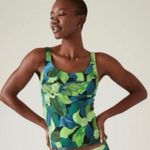 Athleta  Size 36D/DD 36D 36DD Bondi Bra Cup Tankini Top Liana Floral Green Photo 0
