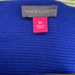Vince Camuto  Sweater Womens Sz M Blue Ribbed Crew Neck Boxy Oversized Photo 2