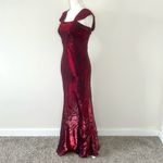 Vintage 90s Vampy Prom Dress Red Photo 3