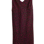 Banana Republic Slip Midi Dress Size Medium Petite Leopard Brown Pink Tie Back Photo 0