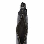 Leather Crocodile Embossed Bag Black Photo 7