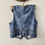 Vintage Vivaldi Denim Vest Boho Cottagecore Chic Floral Large Made in USA Blue Photo 5