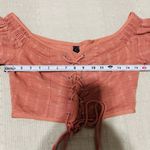 Windsor Women Coral Peasant Lace-Up Off the Shoulder Cottagecore Cropped Top L Photo 10