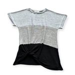 🔃Yidarton Gray And Black Front Twist Short Sleeve Shirt Size L Photo 0