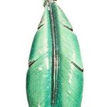 Vintage JJ Signed Satin Green Leaf Brooch Pin Textured Women's Party Accessory Photo 0