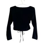 ZARA  Ruched Cut Out Long Sleeve Top in Black Photo 7