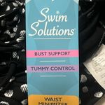 Swim Solutions One Piece‎ Swimsuit Women’s Size 8 Lace Up Black White Dots NWT Photo 7