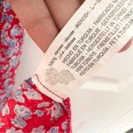 ZARA  Red Blue Floral Ruffle Shoulder Crepe Midi Tunic Prairie Dress Medium Photo 20