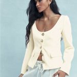 Missguided Cream Blazer with Gold Buttons Photo 3