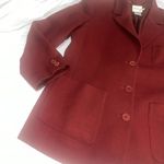 Façonnable Women’s Faconnable 100% Wool Maroon Coat Sz M Medium W Flaws Photo 2