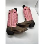 Pink & Brown Leather Western Cowboy Boots Women’s Size 5 Photo 5
