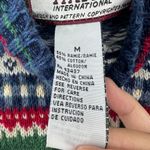 Tiara International Tiara Int (M) VINTAGE Y2K Womens Blue Nordic Fair Isle Knit Full Zip Sweater Photo 7