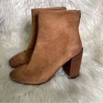 Marsell suede‎ distressed suede tan stacked block heel booties 37.5 Size 7.5 Photo 4