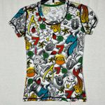 InkNBurn Lucky Tech Short Sleeve‎ Graphic T Shirt XXS 2XS White Multicolor Gym Blue Photo 1