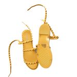 Olivia Miller NEW  Stud Textured Strappy Flat Sandal In Mustard Photo 2