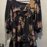 Nwt Romantic Gypsy Floral Black maternity top with Pink Roses. Size Large Photo 0