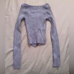 Kimchi Blue Lilac Ribbed Top with Red Gingham Bow Details Photo 3