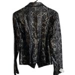 Metrostyle Snakeskin Print Faux Leather Blazer Jacket Women Sz 10 Silver Black Photo 2