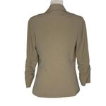 Studio JPR One Button Blazer Jacket M Beige Lace Collar Ruched Sleeves Pockets Tan Size M Photo 3