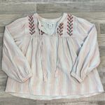 Calypso St. Barth  Floral Embroidered Peasant Style Top K8 Photo 0