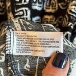 Merona Boho Shift Dress Size MEDIUM Black and Ivory Elephant Print Lace Trim Photo 6