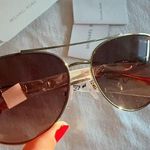 Michael Kors MK1121 CHIANTI SUNGLASSES LIGHT GOLD BROWN GREY Gradient Mirror NIB Photo 0