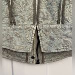 Free People Follow The Flock Sage Green Velvet Jacquard Boho Moto Jacket Size 0 Photo 9